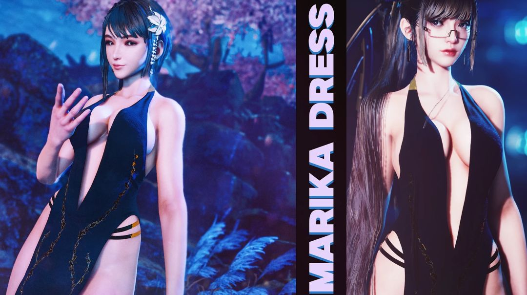 【MOD】剑星性感低胸长裙套装+颜色插件